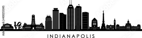 INDIANAPOLIS Indiana SKYLINE City Silhouette 