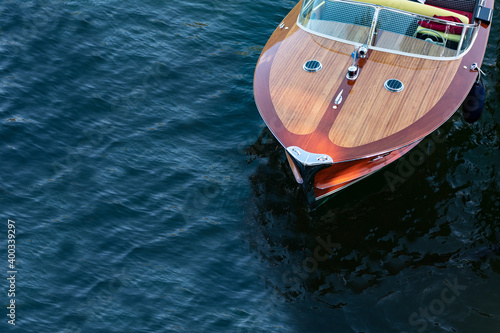 speedboat on the italian Como lake - vintage boat