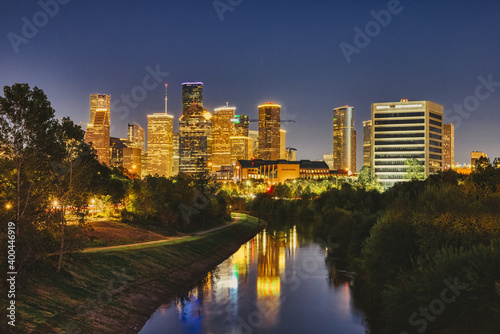 Houston Downtown Skyline - Buffalo Bayou Greens