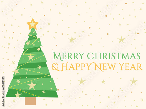 Bożonarodzeniowa kartka świąteczna, choinka drzewko na kolorowym tle, życzenia wigilijne oraz noworoczne, gwiazdy i płatki śniegu :)
