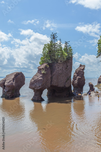 NEW BRUNSWICK, CANADA - August 5, 2017: Hopewell rocks. The Hopewell Rocks is one of New Brunswick's Top Attractions. 