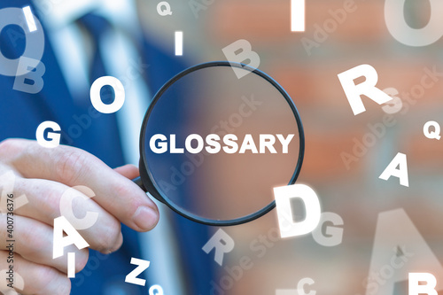 Glossary Concept. Search Information, Web Guide, Dictionary, Vocabulary.