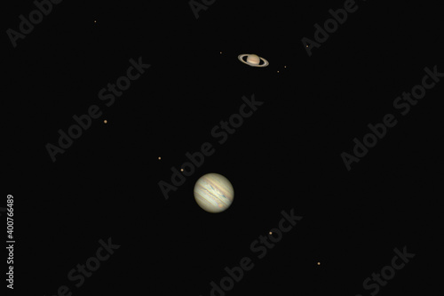 Jupiter and Saturn conjunction. The greatest astronomical phenomenon over hundreds of years.