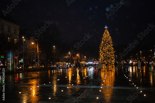 Christmas tree 2021 near Lviv Opera house
