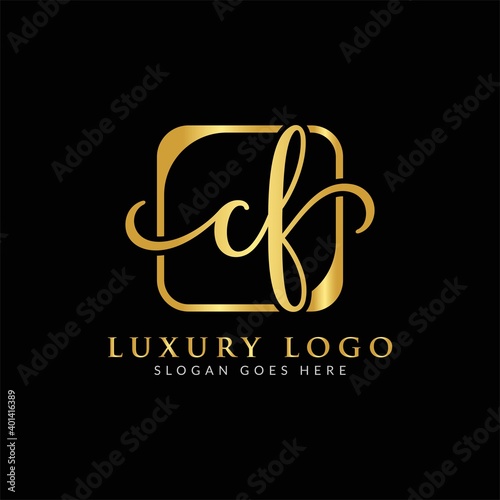 Initial CF Letter Logo Creative Modern Typography Vector Template. Creative Luxury Letter CF Logo Vector.