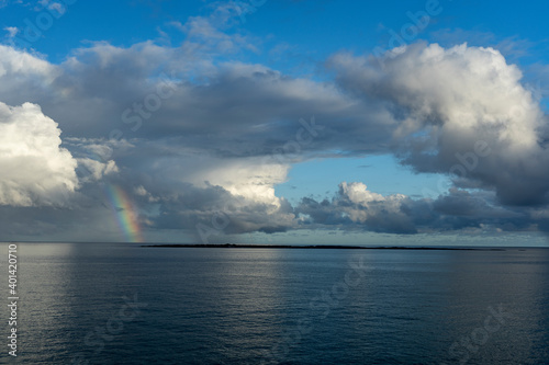 Rainbow and clouds over the Gulf of Mexico as seen from Cuba