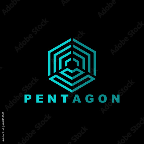 The Pentagon Pattern Logo Design Vector