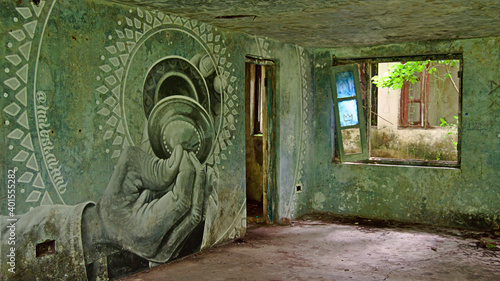 murales nell'ashram dei beatles