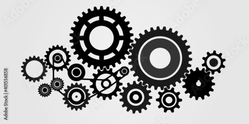 gear wheels icon teamwork together concept vector.
