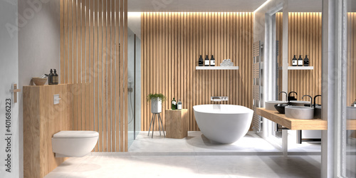 Bad, Badezimmer, modern, freistehende Badewanne