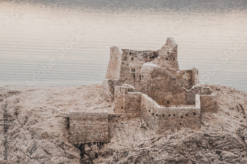 A closeup shot of a Medieval fortress Fortica on Pag island, Croatia