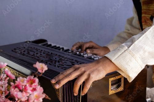 wooden musical instrument - harmonium