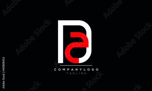 Abstract Letter Initial DA or AD Vector Logo Design Template