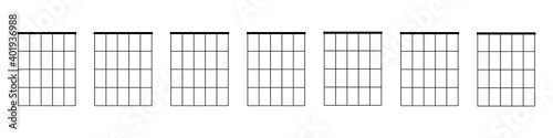 Set of chord chart. Chord diagram. Vector illustration. Tab empty. Tabulation.