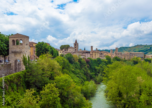 Ascoli Piceno (Italy) - The beautiful medieval and artistic city in Marche region, central Italy. Here a view of historical center.