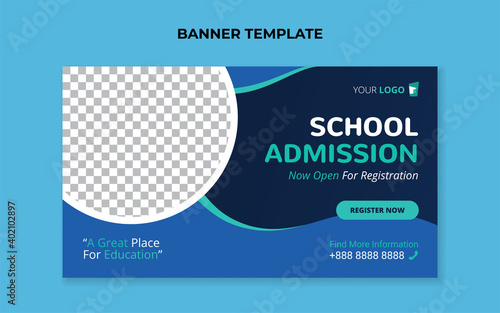 School admission web banner template