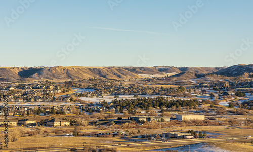 Colorado Living. City of Parker, Colorado - Residential Winter Panorama.