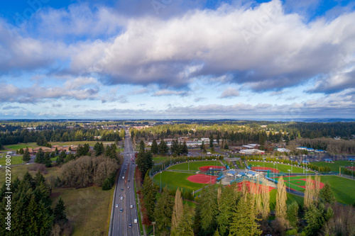 Aerial view of Lacey, Washington 