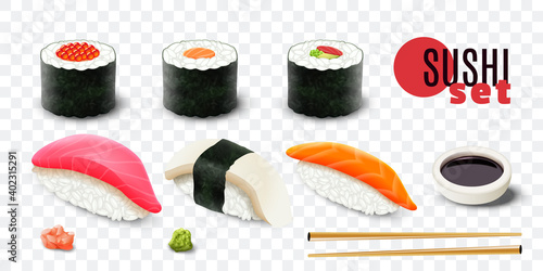 Realistic Sushi Set