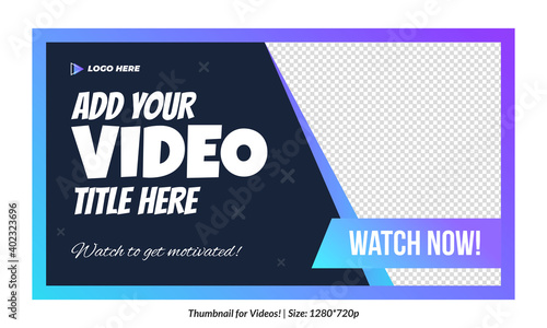 Editable Gradient video Thumbnails for all videos Fully editable Text Effect in thumbnail Editable Premium Vector, Customizable Thumbnails banner for social media or products videos