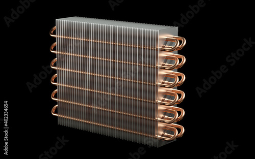 3D rendering of copper radiator