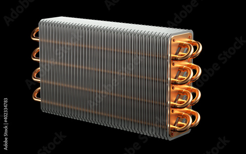 3D rendering of copper radiator