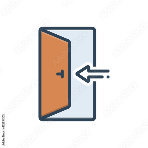 Color illustration icon for enter