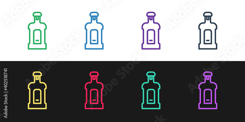 Set line Orujo icon isolated on black and white background. Vector.