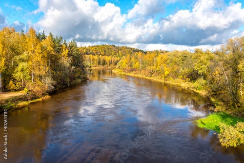 River in Latvia on a Sunny day in Autumn