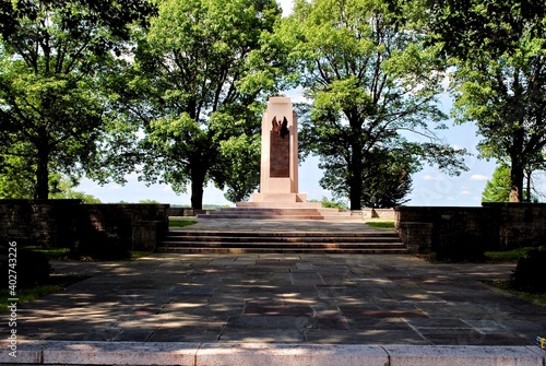 Dayton, Ohio: Wright Memorial, overlooking the Huffman Prairie, also known as Huffman Prairie Flying Field or Huffman Field is part of the Dayton Aviation Heritage National Historical Park. 