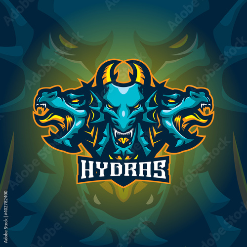 Hydra mascot logo design vector with concept style for badge, emblem and tshirt printing.