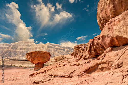Unique geological formation from Jurassic period in Timna park that is located 25 km north of Eilat - famous resort city in Israel