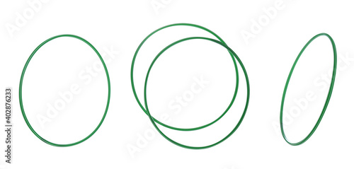 Set of hula hoops isolated on white. Banner design
