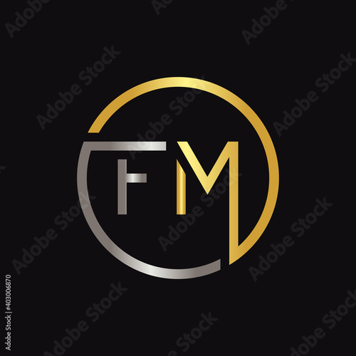 Initial FM Letter Logo Creative Typography Vector Template. Creative Circle Letter FM Logo Vector