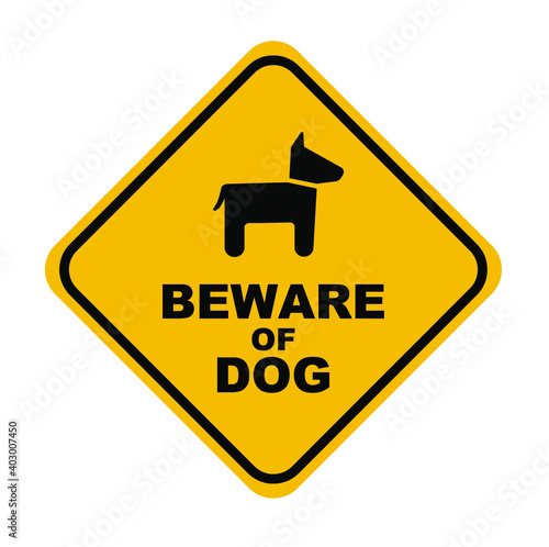 beware of dog vector sign
