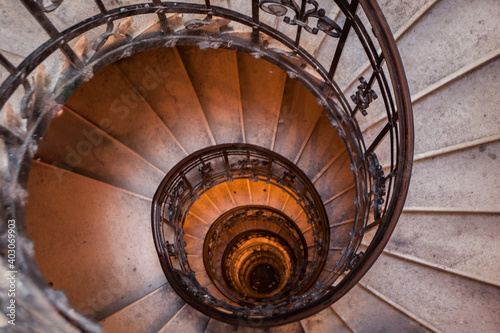 spiral staircase in the church