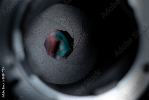 The diaphragm of a camera lens aperture,digital DSLR photography lens