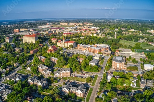 Aerial View of Lawrence, Kansas and its State University