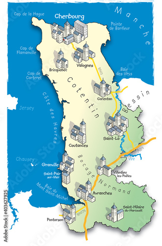 50 Carte du département de la Manche