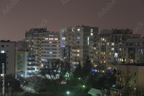 Nocna panorama Wrocławia.