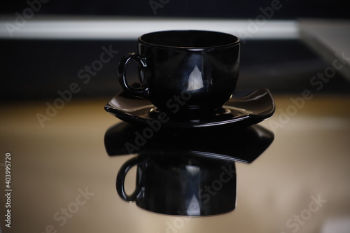 Filiżanka czarna herbata kawa napój