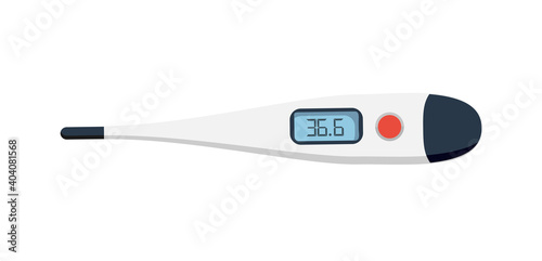 Medical thermometer isolated on white background. Digital thermometer in flat style. Vector stock