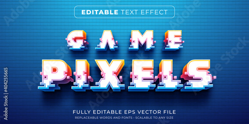 Editable text effect in arcade pixel game style