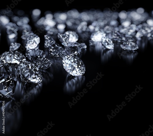 Beautiful luxury diamonds on black backgrounds