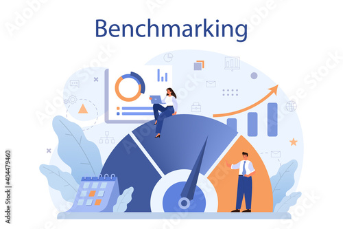 Benchmarking concept. Idea of business development and improvement.