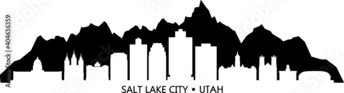 SALT LAKE CITY Utah SKYLINE City Silhouette 