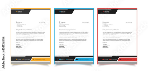 Corporate modern one-page letterhead template