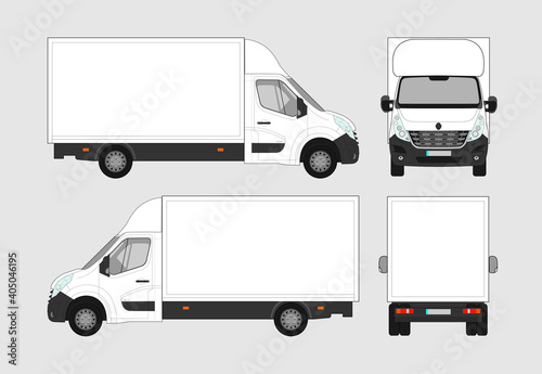 Cargo transportation truck. Van illustration.