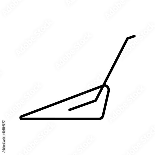 Simple vector icon on the theme of snow removal. The hand scraper shovel icon is presented