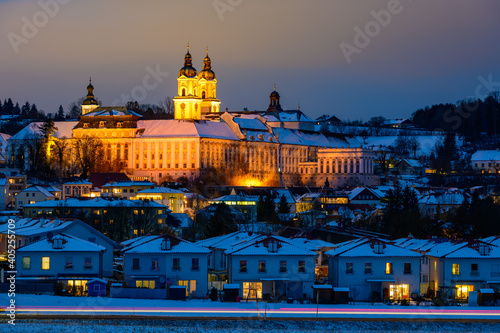 Monastery stift st.florian in upper austria in the evening